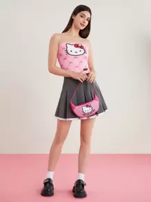 HELLO KITTY AND FRIENDS | SHEIN 粉红猫与心形单肩包 - 粉色 - 查看 11