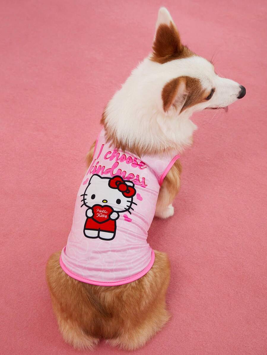 HELLO KITTY AND FRIENDS | SHEIN Pink Cartoon Pet Vest