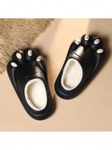 Women's Cute Cartoon Cat Claw Slippers - Black - View 1
