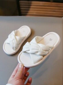 2024夏季新款女孩拖鞋,柔軟底部公主鞋,時尚,防滑,舒適,休閒兒童拖鞋 - 米色 - 查看 5