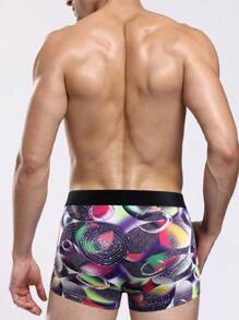 Men's Funny Cute Multicolor Animal Print Knitted Fabric Swim Trunks With Medium Stretch - Multicolor - View 2