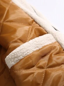 男士冬季加厚立領時尚夏爾巴夾克 - 白色 - 查看 4