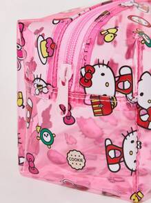 HELLO KITTY AND FRIENDS | SHEIN 1pc Cute Pink Semi-Transparent Cosmetics Bag - Pink - View 5
