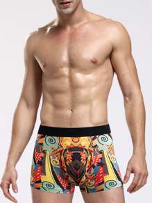 Men'S Abstract Printed Boxer Briefs - Multicolor - View 1