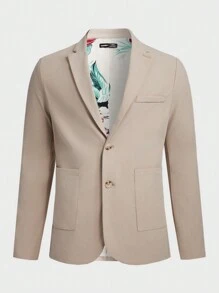 GENTILAND 男士編織休閒三件套西裝 - 杏色 - 查看 4