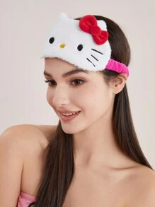 HELLO KITTY AND FRIENDS | SHEIN Bow Decor Cat Shaped Plush Cute Eye Mask