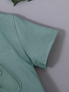 SHEIN Young Boys' Casual 3d Embossed T-Shirt - Green - View 5