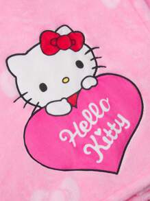 HELLO KITTY AND FRIENDS | SHEIN Bata De Baño Rosa Con Estampado De Dibujos Animados - Rosa - Ver 3