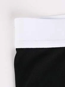 Men'S Color Blocking Low Waist Boxer Briefs - Black - View 5