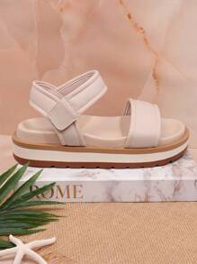 SHUZIA Women'S Wedge Heel Platform Sandals - Beige - View 3