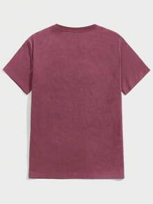 Manfinity RebelGame 男士針織卡通印花短袖t卹 - 酒紅色 - 查看 2