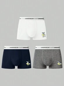 Men'S Letter Print Elastic Waistband Boxer Briefs (5pcs/Set) - Multicolor - View 8