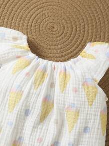 Baby Girls' Ice Cream Printed Bodysuit - Multicolor - View 4