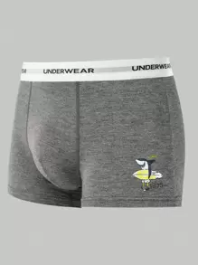 Men'S Letter Print Elastic Waistband Boxer Briefs (5pcs/Set) - Multicolor - View 6