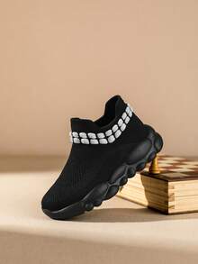 Girls' Comfortable, Fashionable, Breathable, Lightweight, Casual Athletic Shoes For Spring/Summer - Black - View 3