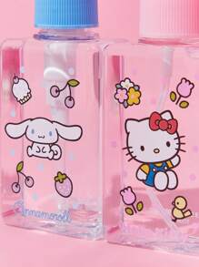HELLO KITTY AND FRIENDS | SHEIN 2 件裝卡通印花便攜式透明可填充瓶 - 彩色 - 查看 5