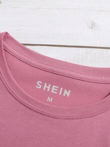 SHEIN LUNE 彩虹字母印花休閒t恤