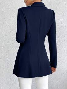 SHEIN Frenchy Women's Slim Fit Long Sleeve Blazer With Lapel Collar