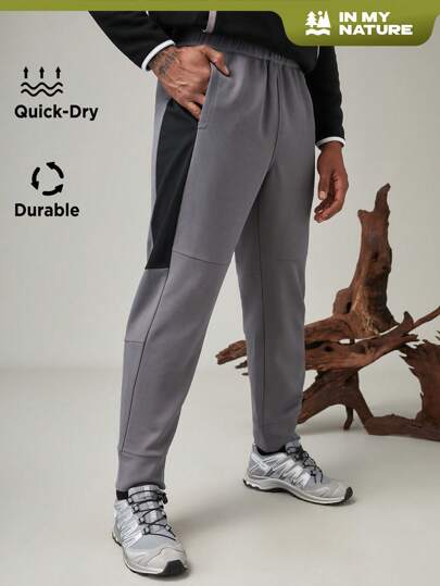 SHEIN In My Nature Pantalon de survêtement de plein air pour homme avec cordon de serrage à la taille, vêtements de randonnée