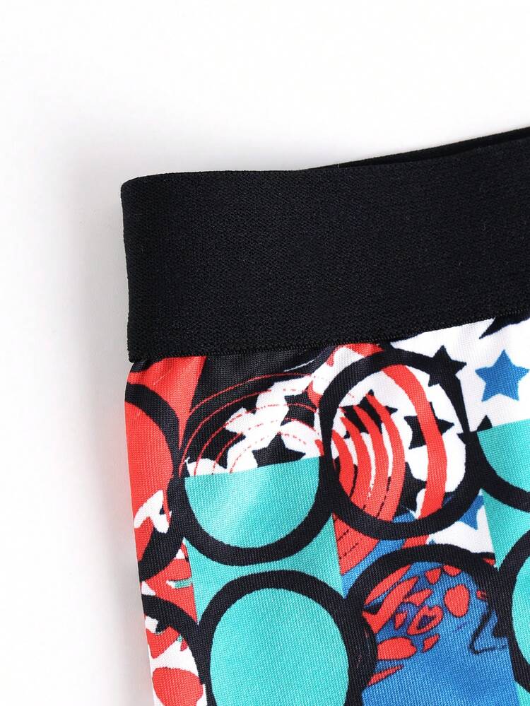 Men'S Geometric Polka Dot Printed Boxer Briefs