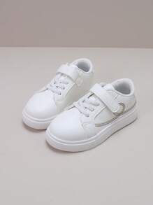 兒童四色線條設計帶裝運動鞋 - 白色 - 查看 1