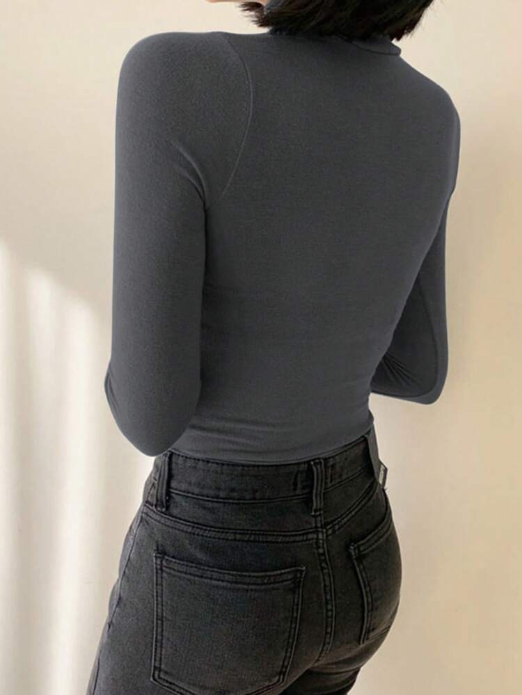Women's Stand Collar Long Sleeve T-Shirt,Fall Women Clothes Turtleneck Women