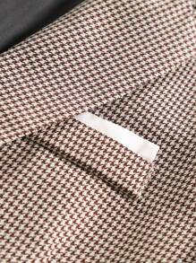 Manfinity Mode Men Houndstooth Single Breasted Blazer & Suit Pants - Apricot - View 4