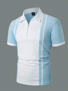 Manfinity Homme Men's Contrast Color Short Sleeve Polo Shirt