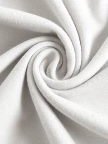 SHEIN EZwear Plus Size Sequin Letter Print Short Sleeve T-Shirt, Suitable For Summer - White - View 3