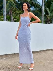 GENKIRA Halter Backless Dress Maxi Dresses - Mauve Purple - View 3