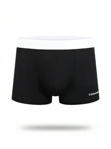 Men'S Color Blocking Low Waist Boxer Briefs - Black - View 3