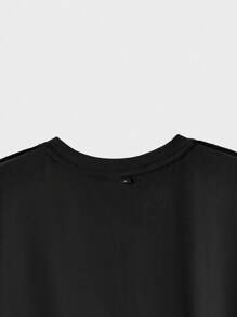 HELLO KITTY AND FRIENDS | SHEIN Camiseta De Manga Corta Con Estampado De Gato De Dibujos Animados Para Hombres - Negro - Ver 3