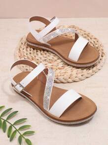 Mini mi Kids Flat Sandals - White - View 2
