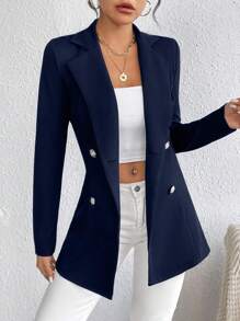 SHEIN Frenchy Women's Slim Fit Long Sleeve Blazer With Lapel Collar