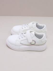 兒童四色線條設計帶裝運動鞋 - 白色 - 查看 4