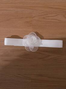 SHEIN Glamorique Kids Young Girl Princess Style Casual, Fashionable, Sweet, Elegant, Lace & Mesh Dress,Holiday,Summer,Travel - White - View 4