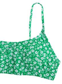 SHEIN Swim Summer Beach Ditsy Floral Print Bikini Set - Green - View 3