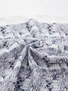 SHEIN Tween Girl 2pcs/Set Plush Coat And Sequin Cami Dress Suit - Purple - View 5