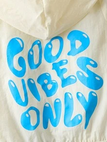 SHEIN Boys' Windproof Jacket With Hat, Long Sleeve, Suitable For Autumn And Spring - Apricot - View 4