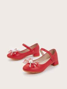 兒童紅色新年公主派對鞋,演出舞蹈鞋 - 紅色 - 查看 2