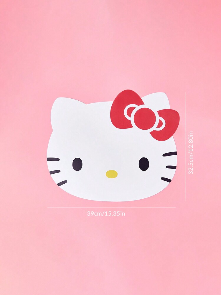 HELLO KITTY AND FRIENDS | SHEIN 1入組卡通時尚餐墊 - 紅白色 - 查看 5