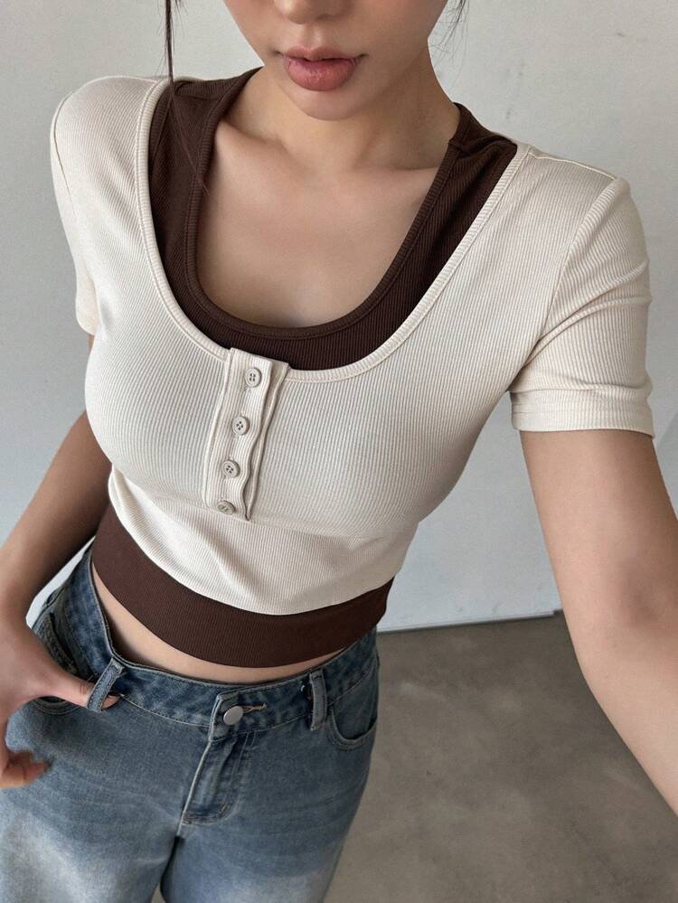 Women's 2 In 1 Short Sleeve T-Shirt