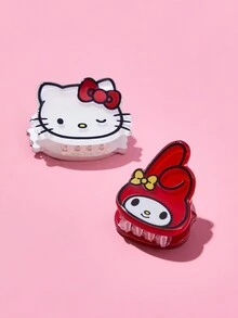 HELLO KITTY AND FRIENDS | SHEIN 6入組可愛的小型髮夾 - 彩色 - 查看 6