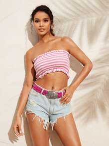 SHEIN VCAY Của phụ nữ Màu hồng chất liệu da PU Eo Thắt lưng - Màu Hồng Tươi - Xem 2