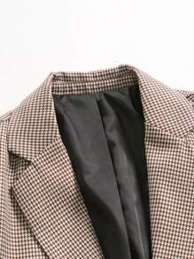 Manfinity Mode Men Houndstooth Single Breasted Blazer & Suit Pants - Apricot - View 7