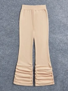 Quần thể thao dệt kim xếp nếp thời trang dành cho nữ sinh Tween - Màu be - Xem 2