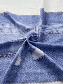 SHEIN Young Girl Spring/Fall Everyday Denim Effect Jacket And Casual Simple Sleeveless Jumpsuit Set - Black - View 3