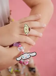 HELLO KITTY AND FRIENDS | SHEIN Kids Beaded Jewelry Set, Necklace, Bracelet, Earrings, Ring - Multicolor - View 6