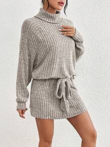 SHEIN Frenchy Robe À Manches Longues À Col Roulé