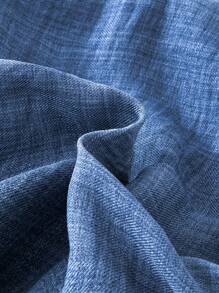 Baby Girl Blue Denim Effect Woven Casual & Stylish Holiday Jumpsuit For Spring & Summer - Multicolor - View 6